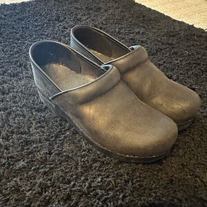 Dansko Black Leather Clogs